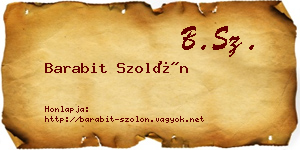 Barabit Szolón névjegykártya